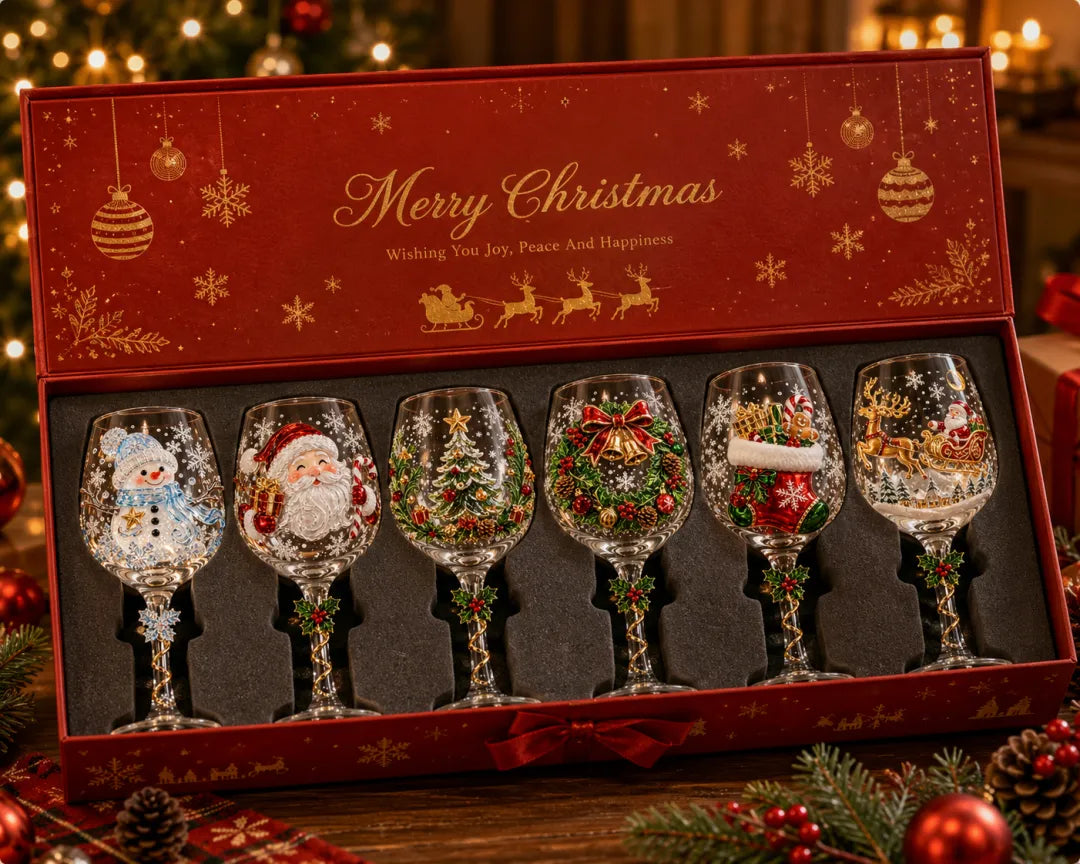 🎄Christmas Wine Glass Collection Gift Box Set✨