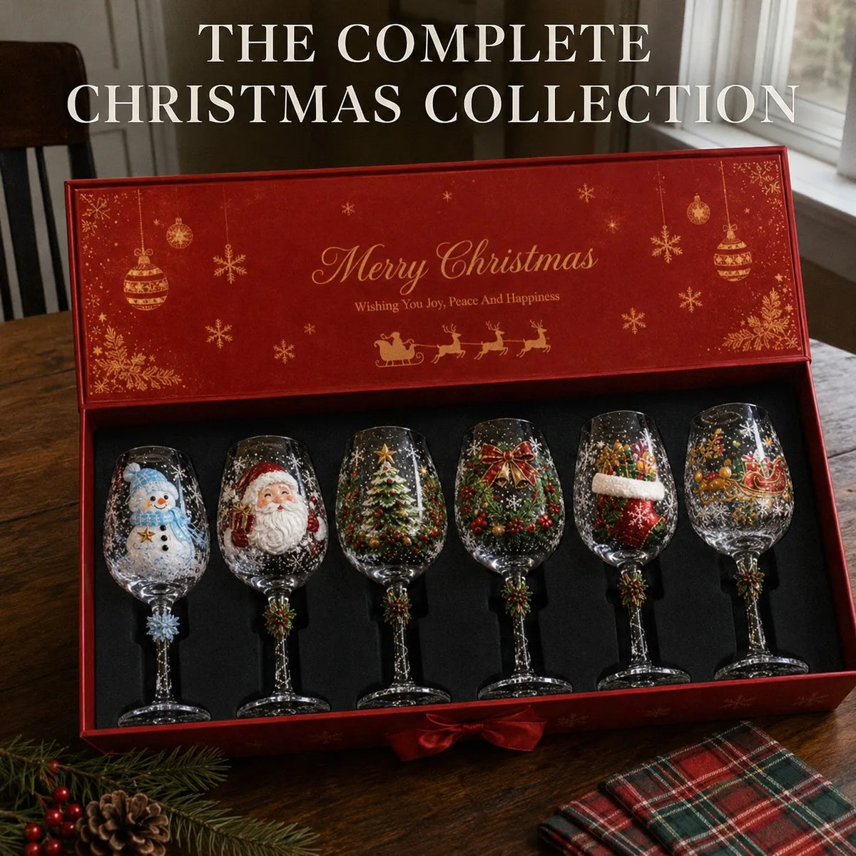 🎄Christmas Wine Glass Collection Gift Box Set✨