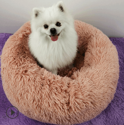 Luxury Retreat Plush Round Pet Bed - The Ultimate Haven For Small Dogs And Cats