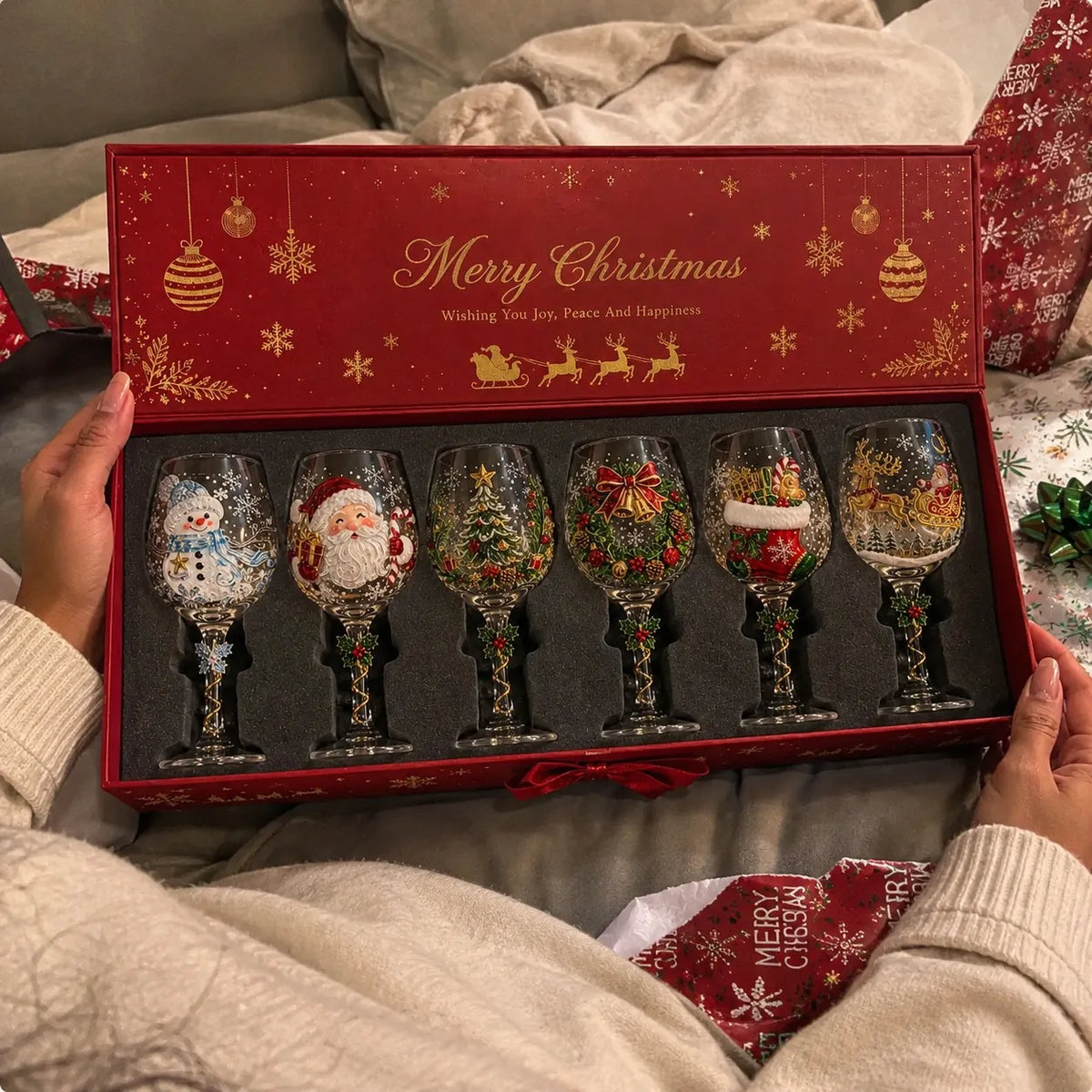 🎄Christmas Wine Glass Collection Gift Box Set✨